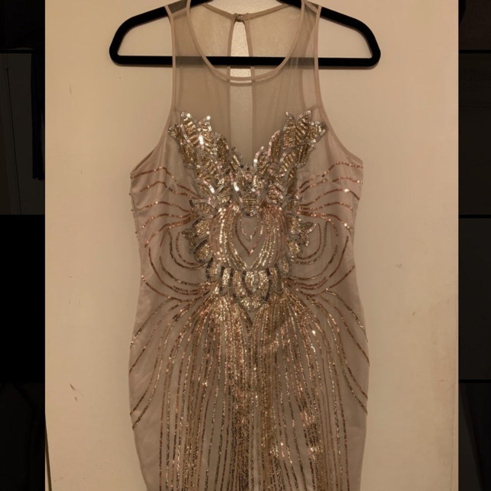 Bebe gold sequin dress
